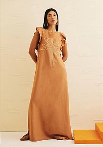 CACAY VESTIDO LONGO BORDADO