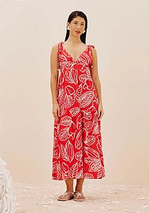 CACAY VESTIDO MIDI TÚNEL ESTAMPADO FRUTOS DA TERRA