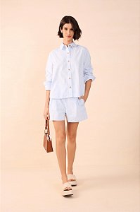 DRESS TO CAMISA ALFAIATARIA LISTRADA BORDADA