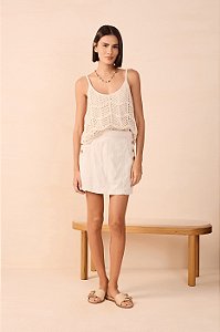 DRESS TO BLUSA TRICOT DETALHE BARRA OFFWHITE