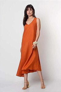 SLY VESTIDO MÁXI REGATA DECOTE V DE VISCOLINHO