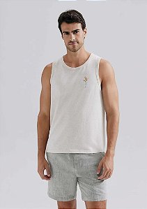 HERING REGATA MASCULINA ESTAMPADA COM LINHO - BEGE