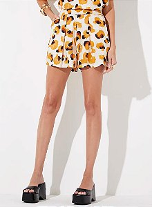 SOMMER SHORT ALFAIATARIA COM PREGAS E LINHO ESTAMPADO BRUSHING