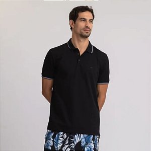 DOCTHOS POLO MANGA CURTA SLIM GOLA DETALHE