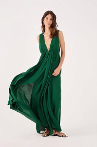 DRESS TO VESTIDO LONGO CREPE SAIA SOBREPOSTA