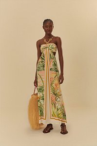 FARM VESTIDO LONGO PINTURA TROPICAL