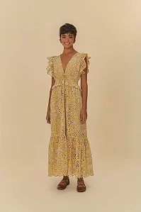 FARM VESTIDO LAISE COQUEIRO DELICADEZA - AMARELO CARTAGENA