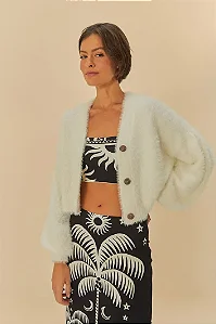 FARM CARDIGAN CURTO PELINHO - OFF WHITE