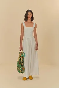 FARM VESTIDO CORSELET CROPPED OFF WHITE