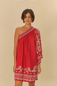FARM VESTIDO CURTO OMBRO SO RELICARIO TROPICA