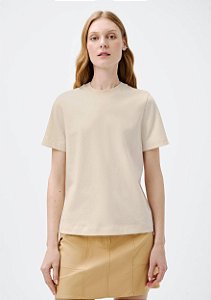 HERING BLUSA FEMININA MANGA CURTA EM TRICÔ LEVE - CREME