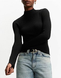 SHOULDER BLUSA TRICOT CANELADA