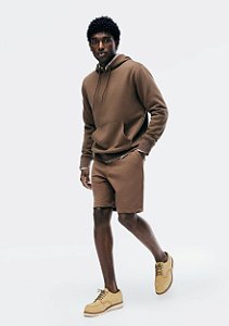 HERING BERMUDA BÁSICA MASCULINA RETA EM MOLETOM - MARROM