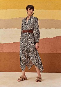 CACAY CHEMISE COM PONTAS ESTAMPADA TUCÁN