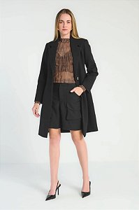 MYPLACE BERMUDA CREPE BOLSOS FRONTAIS - PRETO