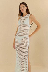 FARM BEACHWEAR TUNICA CROCHET OFF WHITE