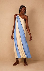 DRESS TO VESTIDO CREPE RECORTES COLOR