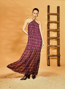 ISY VESTIDO ESTAMPADO SKETCH GRID ROX