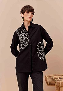 CACAY CAMISA BORDADO FLOR CORDA