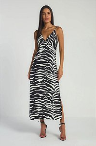 MYPLACE VESTIDO MIDI - EST ZEBRADA