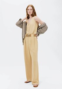 HERING CALÇA FEMININA RETA CINTURA MÉDIA EM VISCOSE - BEGE