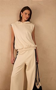 DRESS TO BLUSA MOLETOM COM NYLON