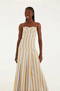 FARM VESTIDO LISTRA BICOLOR