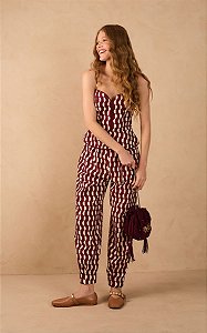 DRESS TO MACACÃO TRICOLINE ESTAMPA COPA