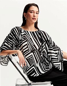 SHOULDER BLUSA GRÁFICO DIAGONAL