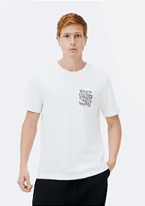 HERING CAMISETA MASCULINA COMFORT COM ESTAMPA -OFF WHITE
