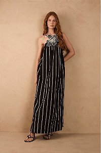 DRESS TO VESTIDO CROPPED ALGODÃO PESP. BORDADO - PRETO