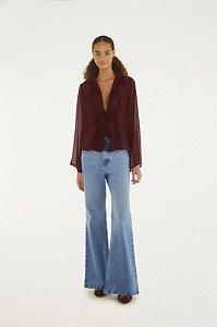 FARM CALÇA JEANS FLARE ALTA