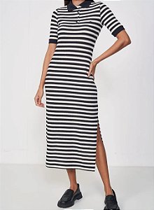 COLCCI VESTIDO POLO LISTRADO MIDI CHIC