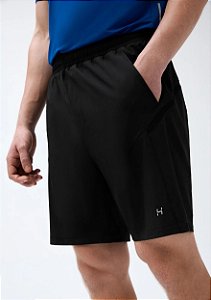 HERING SPORTS BERMUDA ESPORTIVA MASCULINA COM RECORTES - PRETO