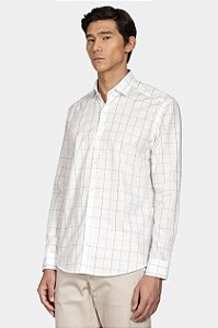 ARAMIS CAMISA SL TRICOLINE XADREZ - BRANCO C TELHA
