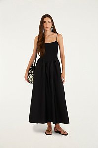 FARM VESTIDO CORSELET LASTEX PRETO