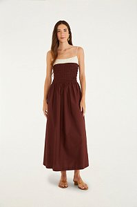 FARM VESTIDO BICOLOR LASTEX