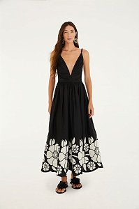 FARM VESTIDO BORDADO FLOR DA NOITE