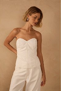 DRESS TO CORSELET SARJA PESPONTOS - OFF WHITE