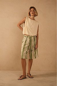 DRESS TO BERMUDA LINHO ESTAMPA DESCANS - VERDE
