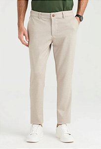 DOCTHOS CALÇA SLIM MALHA LISA - AREIA CLARO