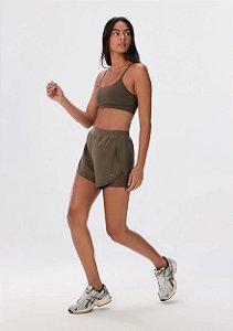 HERING SPORTS SHORTS ESPORTIVO FEMININO RUNNER TEXTURIZADO - MARROM