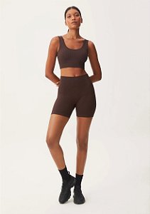 HERING SPORTS BERMUDA ESPORTIVA FEMININA BIKER SEM COSURA - MARROM