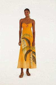 FARM VESTIDO ITACARE COQUEIRO LARANJA