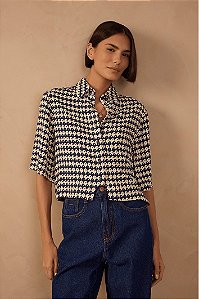 DRESS TO CAMISA CROPPED ESTAMPA ESCAMA AZUL