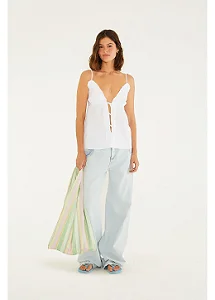 FARM BLUSA BABADINHOS ALCINHAS BRANCO