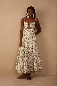 DRESS TO VESTIDO CROPPED ESTAMPA POA FOLHAGEM