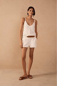 DRESS TO SHORT SARJA ALFAIATARIA OFF WHITE