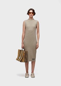 OSKLEN VESTIDO DOUBLE FACE RUG COLOR - CAQUI/PRETO