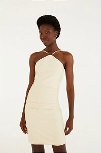 FARM VESTIDO CURTO AVIAMENTO BEGE WHITECAP